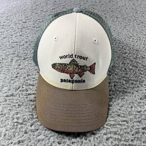 PATAGONIA WORLD TROUT HAT CAP SNAPBACK MENS ADJUSTABLE EMBROIDERED ONE SIZE FITS